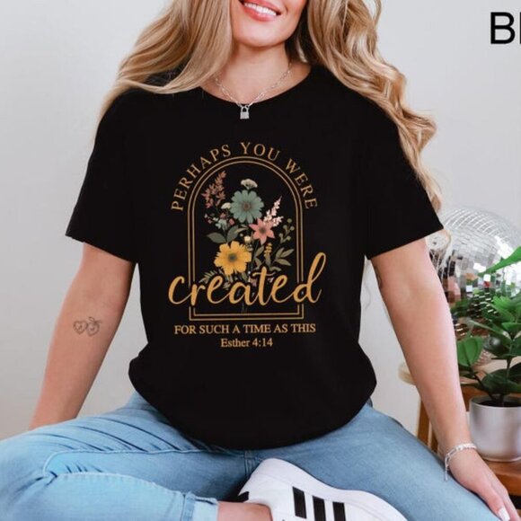 Olin D Tops - Vintage Christian Shirt, Perhaps You Were Created, Jesus Shirt, Faith Shirt